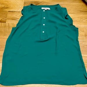 Green cap sleeve blouse- LOFT